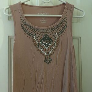 Torrid Women's Sleeveless Top - Pink with Silver Accents